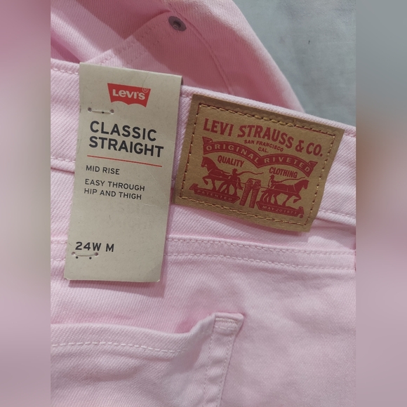 Levi's Women's Straight Leg Jeans in Soft Pink Size 24W - Picture 2 of 8